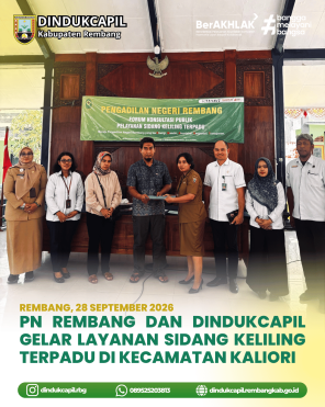 PN Rembang dan Dindukcapil Gelar Layanan Sidang Keliling Terpadu di Kecamatan Kaliori