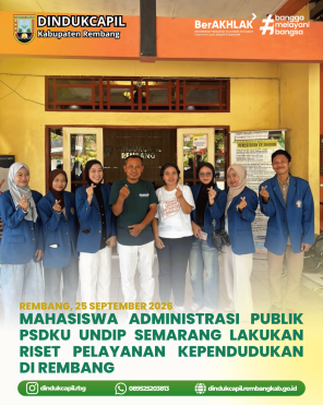 Mahasiswa Administrasi Publik PSDKU UNDIP Semarang Lakukan Riset Pelayanan Kependudukan di Rembang 