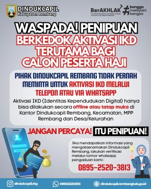 Waspada! Penipuan Berkedok Aktivasi IKD Terutama Bagi Calon Peserta Haji