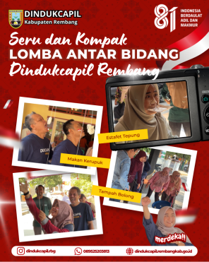 Kemeriahan HUT ke-81 RI, Dindukcapil Rembang Gelar Lomba Antarbidang Penuh Tawa